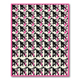Pink Black Houndstooth Geometric Area Rug
