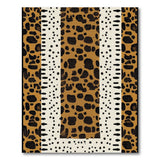 Tan Leopard Print Area Rug with White Borders