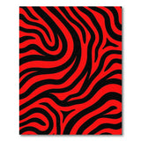 Bold Red Black Zebra Wave Area Rug