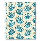 Teal Stylized Leaf Area Rug