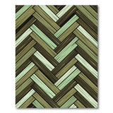 Green Herringbone Woven Area Rug
