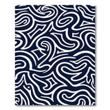 Blue and Teal Navy Abstract Wave Area Rug