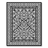Black and White Traditional Persian Ornate Black White Persian Area Rug