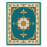 Elegant Teal Persian Medallion Rug