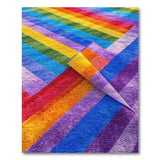 Vibrant Rainbow Stripe Shag Area Rug