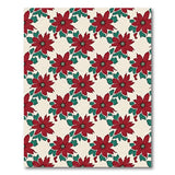 Festive Red Poinsettia Floral Floral Vintage Area Rug