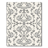 Beige and Neutral Elegant Grey Floral Vine Area Rug