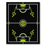 Neon Green Soccer Field Geometric Area Rug