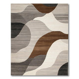 Grey Abstract Grey Wave Area Rug