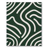 Abstract Wavy Green Area Rug