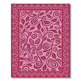 Pink Swirling Leaf Floral Area Rug