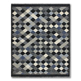 Grey Diamond Grid Geometric Area Rug