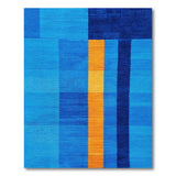 Bold Blue Block Geometric Area Rug