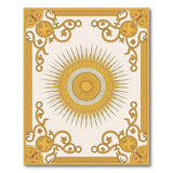 Gold and Silver Ornate Golden Sunburst Area Rug