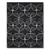 Black White Leaf Geometric Area Rug
