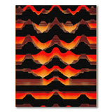 Bold Red-Orange Geometric Wave Area Rug