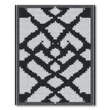 Black and White Bold Black White Geometric Lattice Area Rug