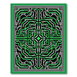 Green Geometric Labyrinth Area Rug