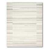 Beige Grey Horizontal Stripe Geometric Area Rug