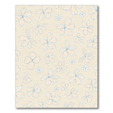 Beige Floral Outline Area Rug