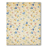 Vintage Blue Iris Yellow Daisy Floral Area Rug
