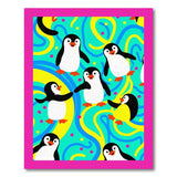 ODIKA Playful Cartoon Penguin Washable Rug - Low Pile Non-Slip Kids Area Carpet