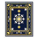 Timeless Navy Gold Persian Medallion Area Rug