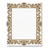 Gold and Silver Elegant Gold Ornate Border Area Rug