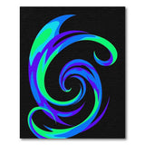 Vibrant Blue Teal Swirl Abstract Area Rug
