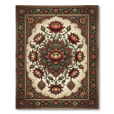 Ornate Red Lotus Persian Area Rug