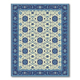 Blue and Teal Ivory Blue Traditional Persian Area Rug