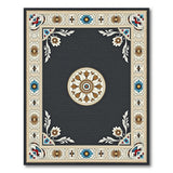 Multi-color and Patterns Ornate Black Persian Medallion Area Rug