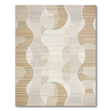 Geometric Modern Wavy Abstract Beige Area Rug