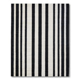 Bold Black White Vertical Stripe No. 9 Area Rug