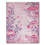 Whimsical Pink Mushroom Botanical Area Rug