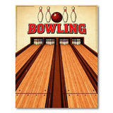 Vintage Bowling Alley Lanes Rug