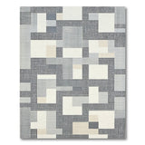 Grey Geometric Patchwork Area Rug