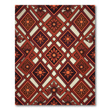 Orange Diamond Star Floral Geometric Area Rug