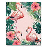 Pink Flamingo Tropical Paradise Area Rug