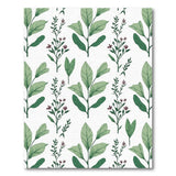 Lush Green Leaves Maroon Blooms Pattern Area Rug
