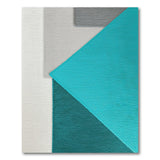 Teal Grey Geometric Layered Area Rug