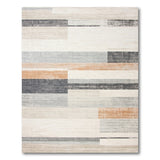 Beige and Neutral Geometric Modern Beige Grey Geometric Block Area Rug