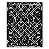 Black and White Intricate Black White Persian Geometric Area Rug