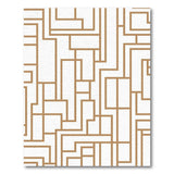 Modern Gold Geometric Line Art Rug