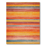Multi-color and Patterns Vibrant Horizontal Vibrant Multi-Color Horizontal Stripe Area Rug
