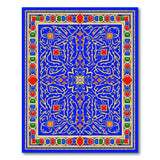 Jeweled Border Blue Persian Area Rug