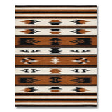 Southwestern Brown Tan Geometric Stripe Rug