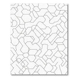 Black White Geometric Hexagon Area Rug