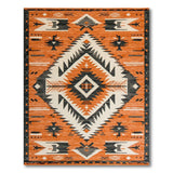 Orange Terracotta Southwestern Geometric Area Rug