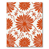 Burnt Orange Daisy Floral Area Rug